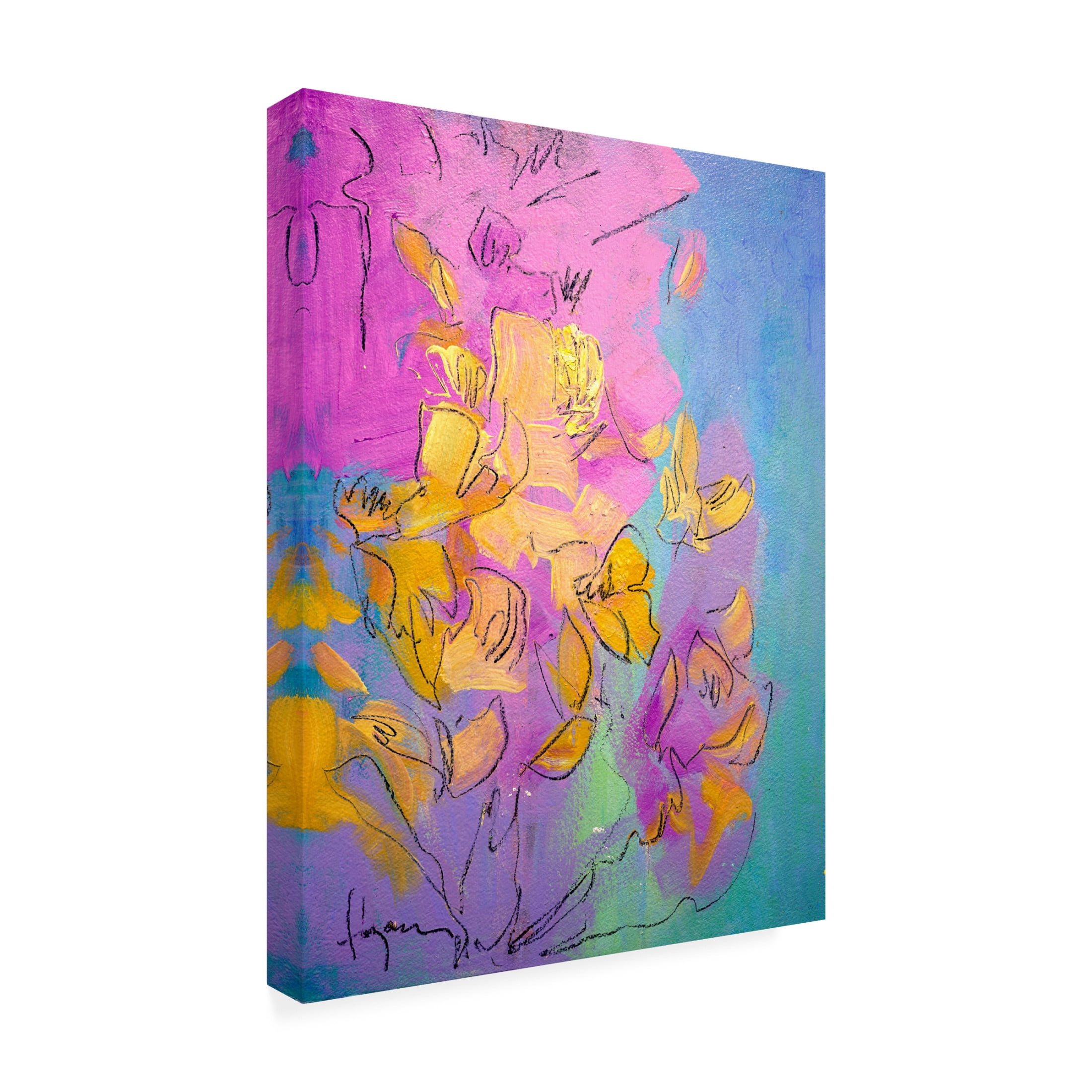 Canvas Wall Art - Dorothy Fagan 'Dancing Heart' Wall Art for Living Room, Bedroom, or Office D?cor by Trademark Fine Art - 14 x 19 Inches