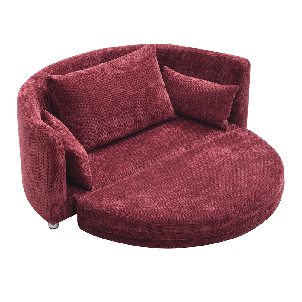 2 in 1 Foldable Sleeper Sofa Bed, Multi-Functional Floor Sofa Bed Circular Bed, Double Size Futon Loveseat Sofa Folding Lazy Sofa Couch for Living Room Bedroom