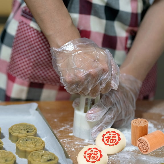 SEWCHICS 2-Pack Wooden Pastry Molds for Baking, Dessert Making, Party Treats, Traditional Moon Cake Mould Accessories