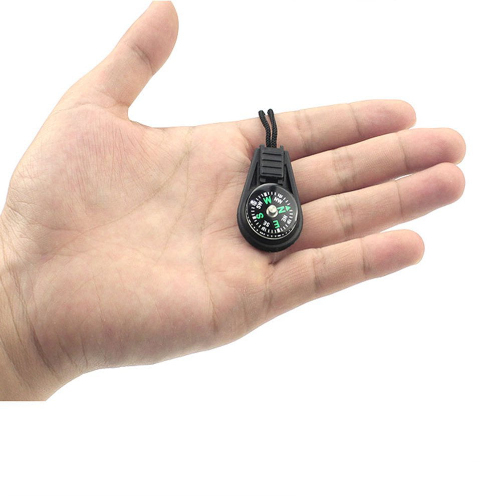 MachinYester Small Compass with rope pendant Mini compass compass Black