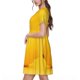 thumbnail image 2 of Fotbe Yellow Lemon Vestido Largo de Moda para Mujer, Vestido Tipo Camiseta con Manga Corta y Estilo Casual a Rayas y Bloques de Color, 2 of 6