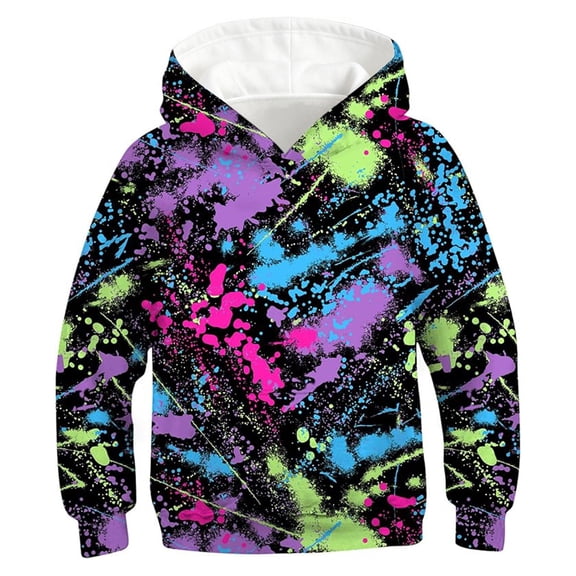Byoo Infant Boy Graffiti Print Hoodie Casual Long Sleeve All Over Print Kids Sweatshirt