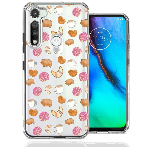 MUNDAZE for Motorola Moto G Fast Mexican Pan Dulce Cafecito Coffee Concha Polka Dots Double Layer Phone Case Cover