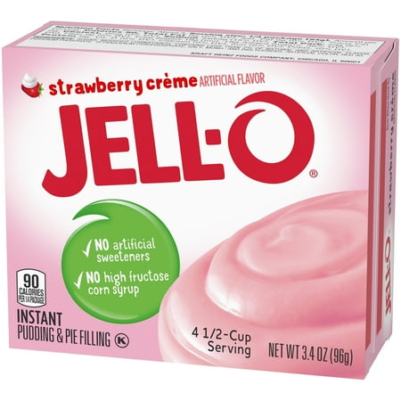 Jell-O Strawberry Creme Instant Pudding Mix, 3.4 oz Box