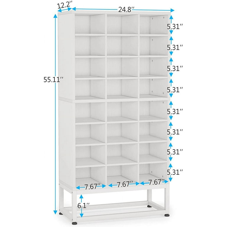 BYBLIGHT Lauren White Shoe Cabinet with Side Hooks, 24 Pair Freestanding  Shoe Rack Storage Organizer for Hallway Closet Entryway BB-J0086XF - The  Home Depot