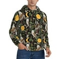 thumbnail image 2 of Wukai Owls And Plants Print Men Hoodies Fleece Sweatshirts Long Sleeve Sweaters Pullover Fall Outfits Winter Clothes-Small, 2 of 7
