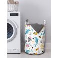 thumbnail image 3 of Nautical Laundry Bag, Childish Marine Themed Cartoon with Happy Underwater Life Aquatic Animals Corals, Basket with Handles Drawstring Closure for Laundromats, 13" x 19", Multicolor, by Ambesonne, 3 of 4