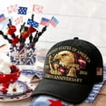 thumbnail image 2 of WKSCLPAI 250th Anniversary USA Hat, Adjustable Printed Patriotic Baseball Cap for Men Women with A Small Decorated American Flag for Independence Day(Black), 2 of 8