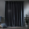thumbnail image 4 of 3S BROTHERS Solid Linen Look Curtains Drapes Home Decorative Set of 2 Panels Linen Window Curtains Hanging Back Tap & Rod Pocket Nursery Room Bedroom Office - Sky Blue 52"x108" Each, 4 of 7