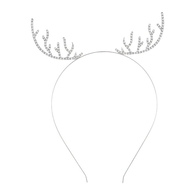 Diadema con astas CUTICAT navideñas con diamantes de imitación plata