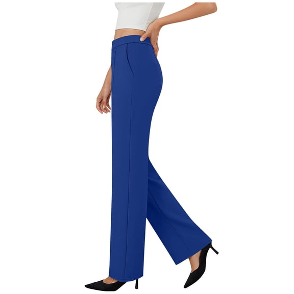 Xdegoge High Waisted Trousers for Women Dressy Casual Wide Leg Tailored Fit Ankle Length Office Work Wedding Guest Party Formal Pants