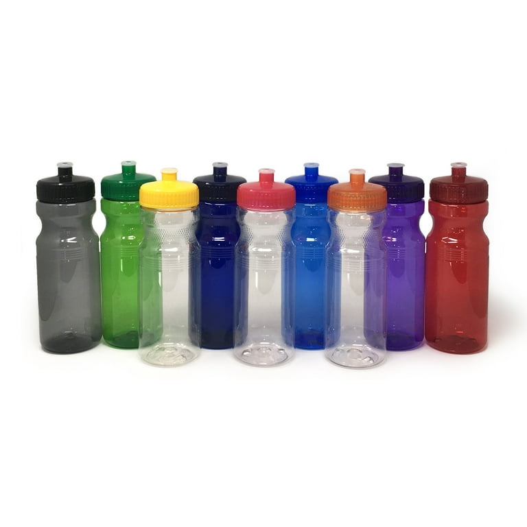 Rolling Sands BPA-Free 24 Fluid Ounce Clear Sports Water Bottles, Bulk 100  Pack, Made in USA