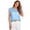 Sky Blue, variant on JoveMarine Women's Satin Tank Top Round Neck Loose Fit Blouse Business Casual Summer Top for Office and Daily Wear Black L