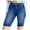Blue, variant on vigerkar Women's High Waisted Bermuda Shorts Stretchy Knee Length Jean Shorts (Blue, S)