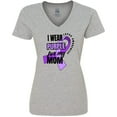 thumbnail image 3 of Inktastic I Wear Purple For My Mom Lupus Awareness Women's V-Neck T-Shirt, 3 of 5