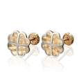 thumbnail image 4 of Aretes de oro 14k GIALLO Broquel Pay de corazones de oro amarillo mate y oro blanco brillante, 4 of 4