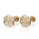 thumbnail image 4 of Aretes de oro 14k GIALLO Broquel Pay de corazones de oro amarillo mate y oro blanco brillante, 4 of 4