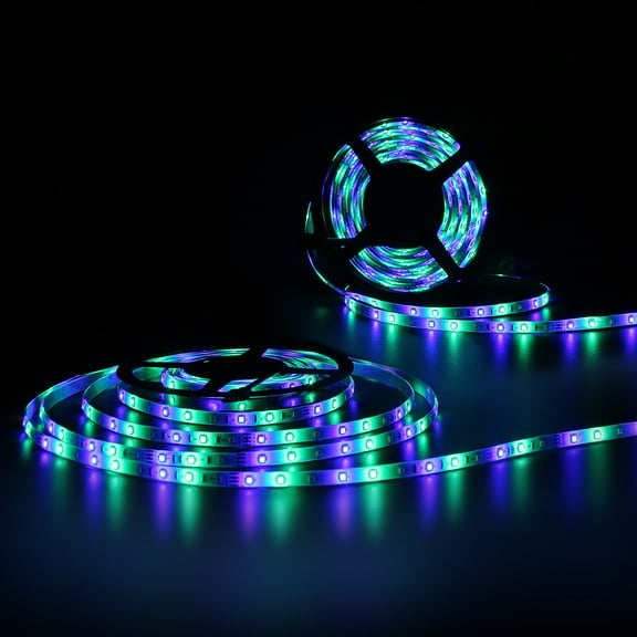 SUPERNIGHT IP65-Waterproof 5M RGB 16.4ft 300LEDs SMD 3528 Flexible LED Strip Light with 24-Keys IR Remote Control