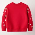 thumbnail image 2 of Tfken Christmas Child Girls Sweater Long Sleeve Cartoon Print Pullover Warm Soft Sweater Red Size 4-5 Years, 2 of 8