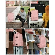 Backpack for Women Men, Carry On Backpack for Everydayon Airplane,Laptop Backpack with Shoe Compartment, Flight Approved Personal Item Bag Waterproof Luggage Backpack pink
