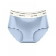 thumbnail image 2 of Women's Seamless Briefs Pack of 3 Ice Silk Panties Mid-Rise No Show Underwear, 2 of 9