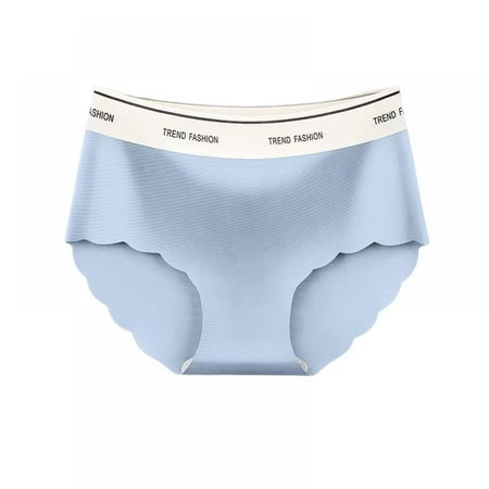 

Xmarks Women s Seamless Hipster No Show Invisible Ice Silk Stretch Underwears Bikini Underwear Panty Blue L