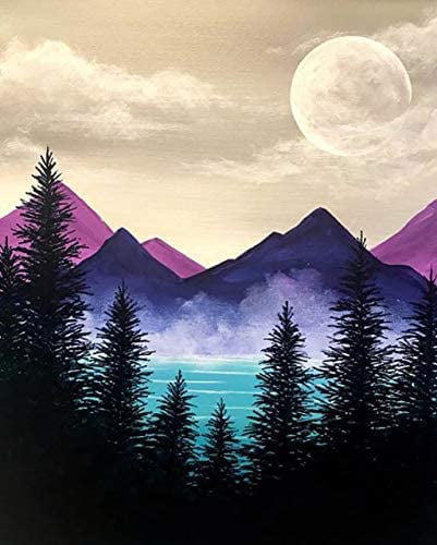 DIY Night Scenery Paint By Number Kit Acrylic Canvas Oil Painting Home Art Decor 