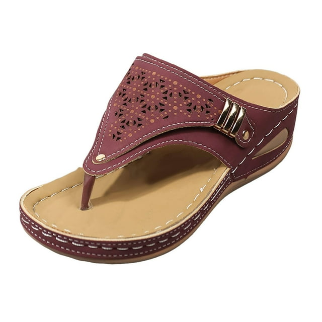 Sandales Orthopédiques Multi-Saisons pour Femmes Styles Compensées et Tongs Largeur Grand