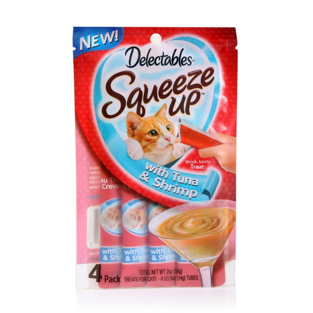 Delectables Squeeze Up Cat Treats Tuna & Shrimp, 4 Count