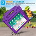 thumbnail image 6 of VICVOL Kids Case for iPad 5th/6th Generation (9.7 inch, 2017/2018), iPad Air 1 & Air 2 & Pro 9.7 Case with Screen Protector, Durable Shockproof Protective Cover with Handle Stand, Purple, 6 of 8