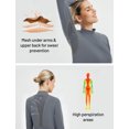 thumbnail image 2 of baleaf Thermal Shirts for Women Long Sleeve Mock Neck Tops Fleece Lined Base Layer with Thumb Hole Cold Weather Winter Gear Dark Gray XL, 2 of 7