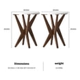 thumbnail image 3 of Set of 2 Round End Table 24'' High Side Table with White Top & Cross Legs, Mid Century Modern Accent Bedside Table for Living Room, Balcony, Bedroom or Small Spaces, White Walnut, 3 of 9