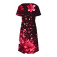 thumbnail image 6 of GaThRRgYP Women's Casual Slip Short Sleeve Dress,Women's Fashion Summer Print Short-sleeved V-neck Casual Dress Red L, 6 of 8