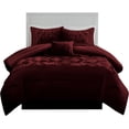 thumbnail image 4 of DNG Creations 1 Piece Luxurious Half Pinch Pleated Comforter Long Lasting 100% Egyptian Cotton, 800 TC 550 GSM All Season ( King/Cal King Size ) Solid Wine Colour, 4 of 8
