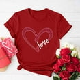 thumbnail image 2 of Women Valentine's Day Shirts Short Sleeve Letter Heart Graphic T-Shirts Casual Pullover Tunic Tops (M, D Red), 2 of 5