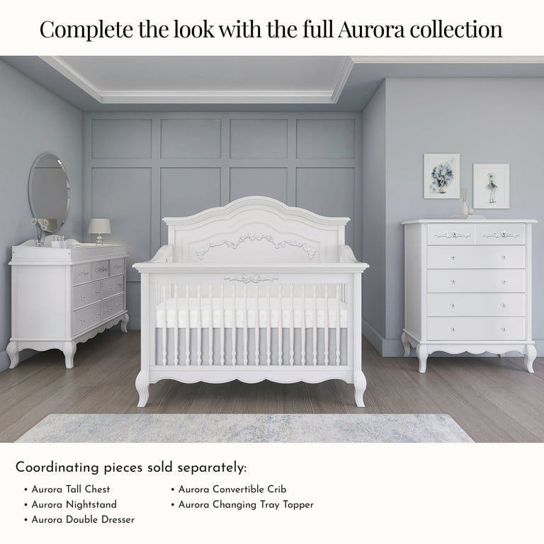 Evolur Aurora 7 Drawer Double Dresser in Frost, Spacious Drawers Evolur Aurora 7 Drawer Double Dresser in Frost, Spacious Drawers