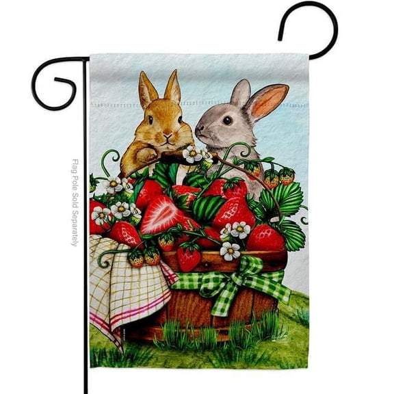 Angeleno Heritage G130380-BO 13 x 18.5 in. Spring Rabbits Animals Critter Double-Sided Vertical House Decoration Banner Garden Flag - Yard Gift