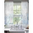 thumbnail image 2 of Blue Seahorse Coastal Sheer Curtains 72 Inch Length 2 Panels for Living Room, Summer Beach Nautical Ocean Coral Voile Kitchen Curtain Set, Luxury Privacy Drapes Window Treatment for Bedroom, 2 of 7