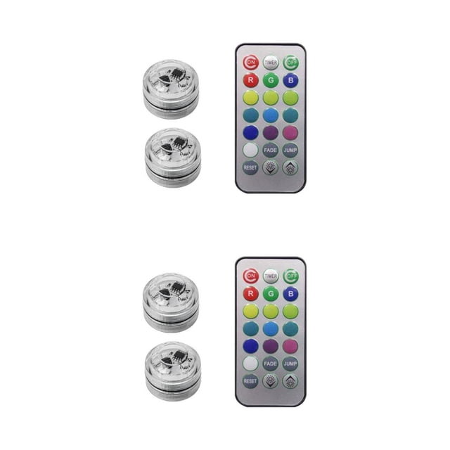 yingyy 1/2/3/5 Wireless LED Car Interior Ambient Light Remote Control Auto Lighting with Battery Waterproof Luminous Lamp Decoration 2 lights 2PCS