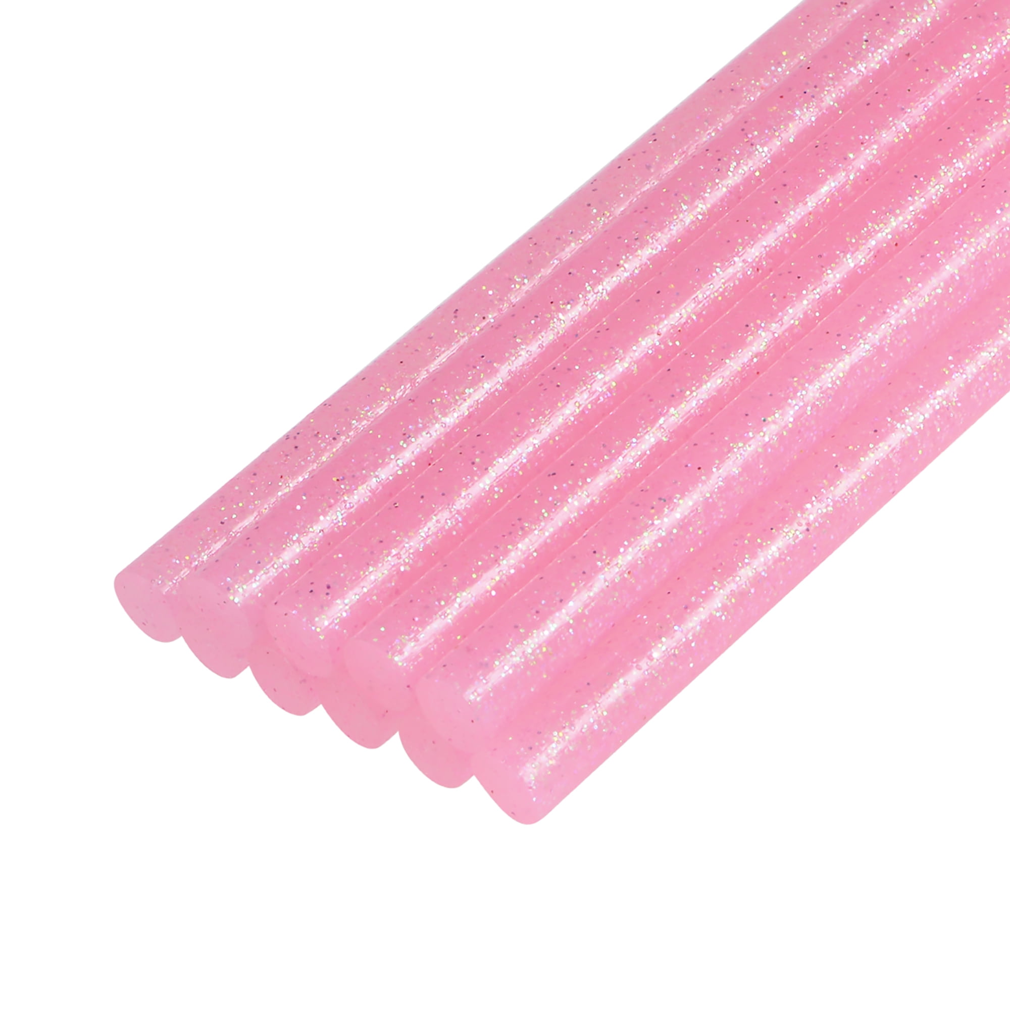 Uxcell 0.27" x 4" Pink Glitter Mini Hot Glue Sticks for Glue Gun 10 Pack