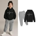 thumbnail image 3 of Kids Boys Girls Sweatsuit Set,2 Piece Long Sleeve Blue Sweatshirt and Active Jogger Pants Winter Clothes Clothes for Teen Girls 6-7 Years Cute&nbsp;Boys Girls&nbsp;Clothing, 3 of 6