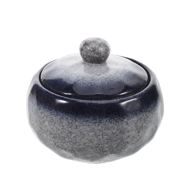 Olla de cerámica japonesa para estofado de 350 ml con tapa, pequeña olla de barro para cocinar, taza de sopa individual para cocina, restaurante, hogar, fácil de limpiar