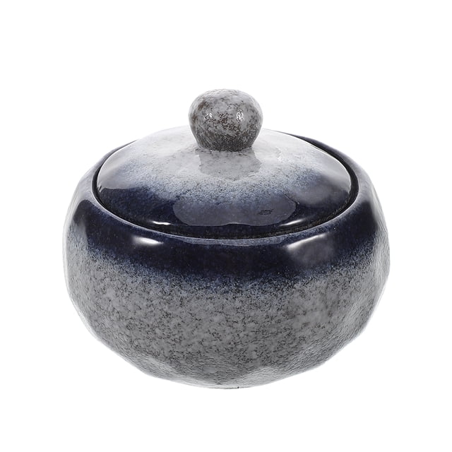 Japanese Ceramic Stew Pot 350ml with Lid Small Clay Pot for Cooking Single Serving Soup Mug for Kitchen Restaurant Home Easy to Clean