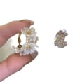 thumbnail image 7 of Fashion White Flower Pearl Earrings Hoop Dangle Women Wedding Party Jewelry Gift-default, 7 of 7