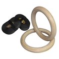 thumbnail image 2 of Heavy Duty Gym Rings Wood Gymnastic Rings 1100lbs with Adjustable Strap8mm, 2 of 8