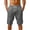 Gray, variant on Mens Mid Rise Black Linen-Blend Casual Shorts, Drawstring Waist Loose Fit Breathable Vacation Bottoms Green XL