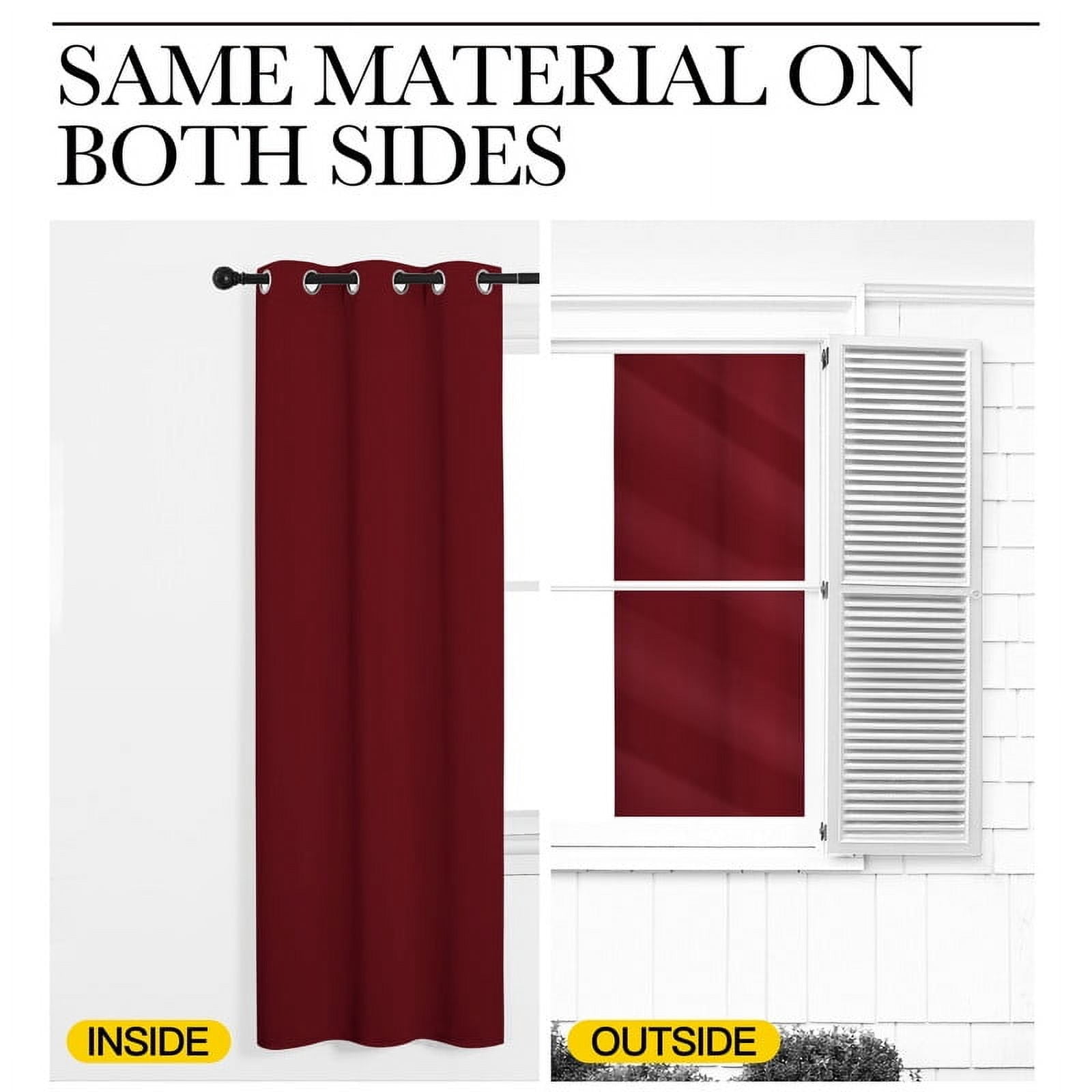 NICETOWN Blackout Curtains Grommet Noise Reducing Thermal Insulated Solid Drapes, W52 x L95, Set of 2, Burgundy Red