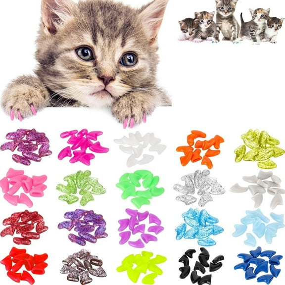 LKKNH 200 Pieces of Cat Paw Covers in 20 Colors