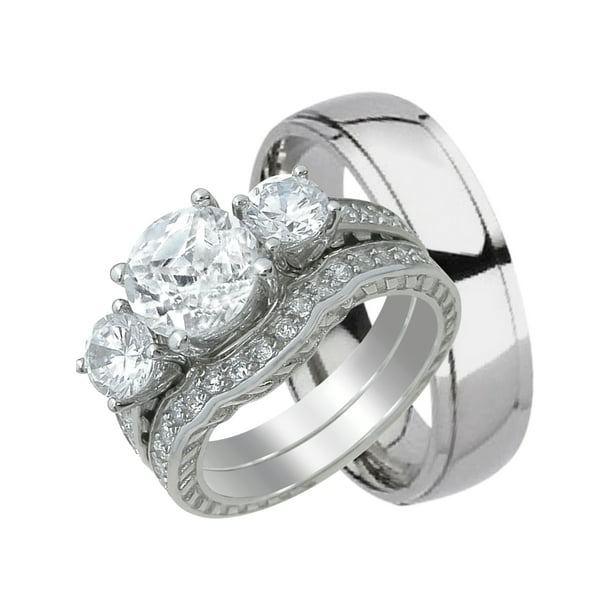 LaRaso Co His and Hers Wedding Ring Sets Matching LaRaso Co His and Hers Wedding Ring Sets Matching