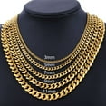 thumbnail image 5 of Necklaces for Men and Women Stainless Steel Cuban Curb Chain Gold, 5 of 8